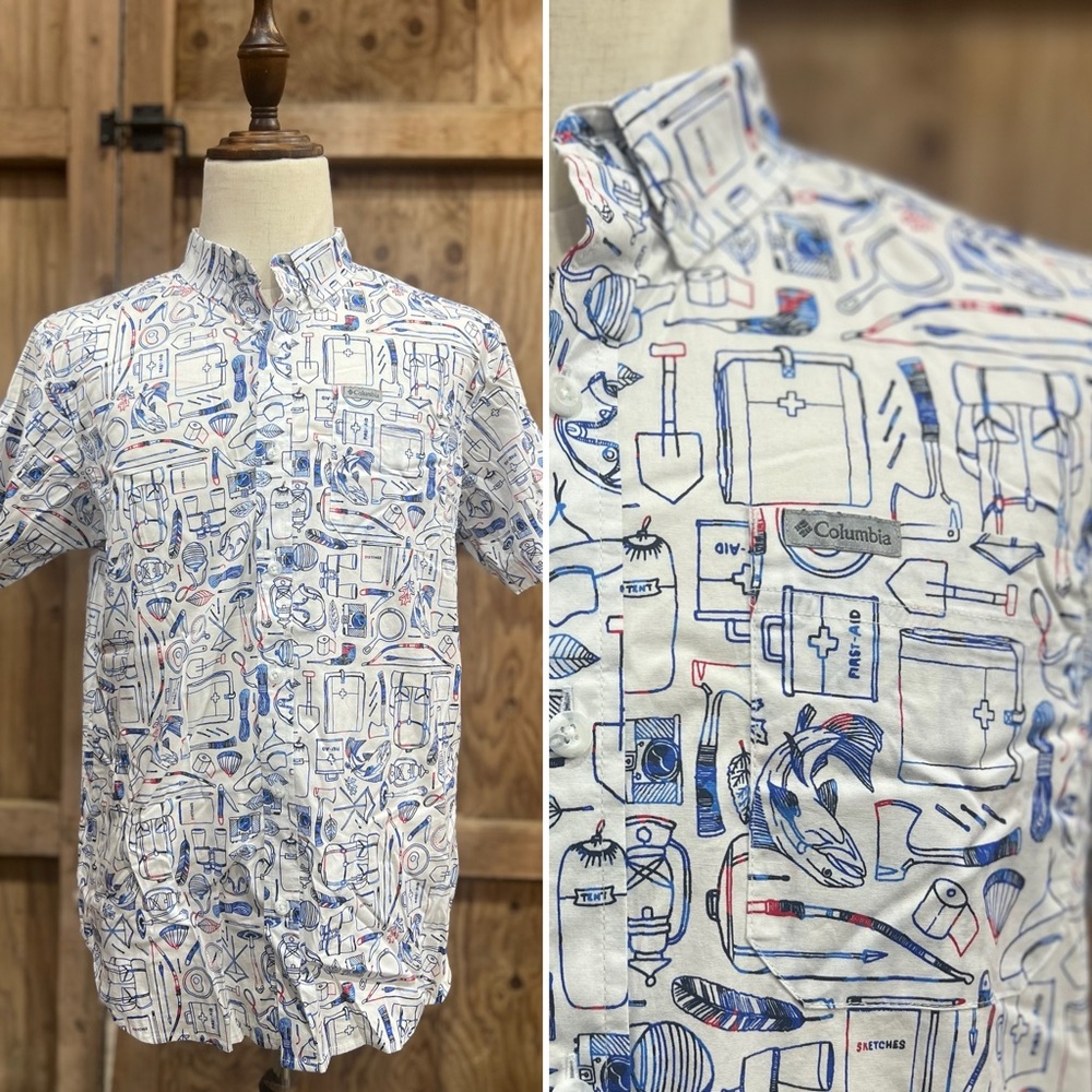 Columbia Rapid Rivers Printed Short Sleeve Button-Up Shirt – Men’s Medium